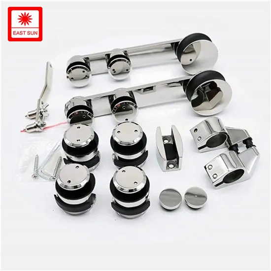 Bathroom Track Kit Mirror Polish Stainless Steel Glass Security Automatic Sliding Door