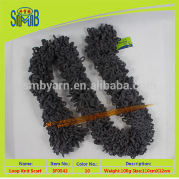 outdoor travel design looped warm scarf in high quality with ruffle polyester acrylic yarn knitting