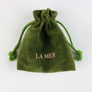 Sac cadeau promotionnel de velours vert en gros