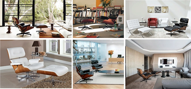 Modern Design Sofa Lounge Living Room Furniture Leather Vita Eames Chair with Ottoman