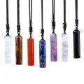 Gemstone Cylindrical Pendant 14X60MM for Making Jewelry Necklace Earrings Home Decoration Pillar Cylinder