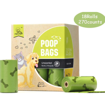 18 recharges rouleaux de sacs de caca pour animaux de compagnie compostables