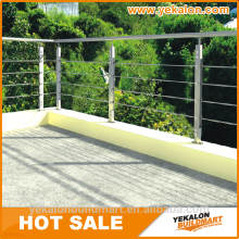 solid bar railing with stainless steel tube handrail
