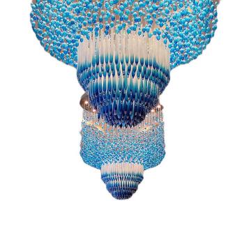 INSHINE Blue Hanging Crystal Pendant Light