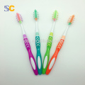 Three color handle massager tongue cleaner adult toothbrush