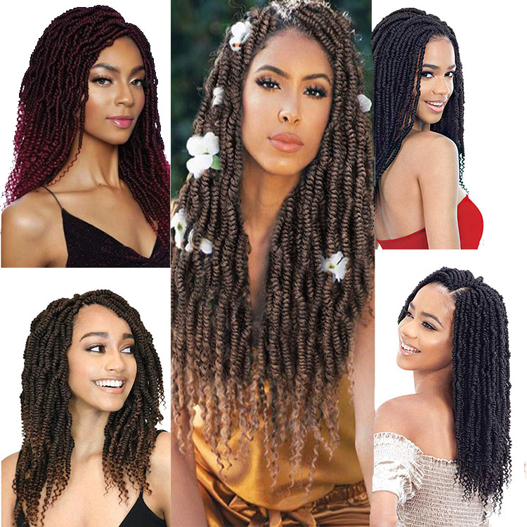 Bomb Twist Crochet Hair Extensions Solid And Ombre Color 12inch Synthetic Fiber Black Brown Curly Bomb Spring Twist Hair