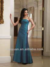 Taffeta Strapless Directionally Pleated Bodice Formal Dresses For Weddings