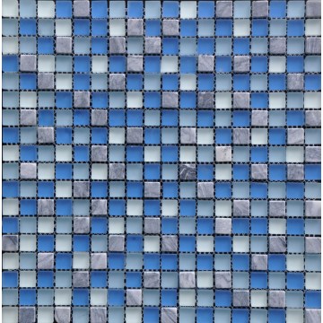 Frosted Surface Blue Crystal Glass Mosaic