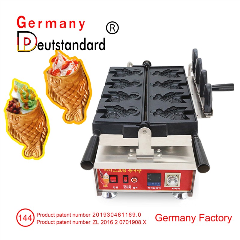 4 Stück Eiscreme-Taiyaki-Maschine mit offenem Mund