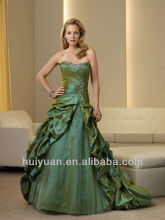 Taffeta and Tulle Mock-wrap Ruched Bodice Gowns For Mother Of The Bride