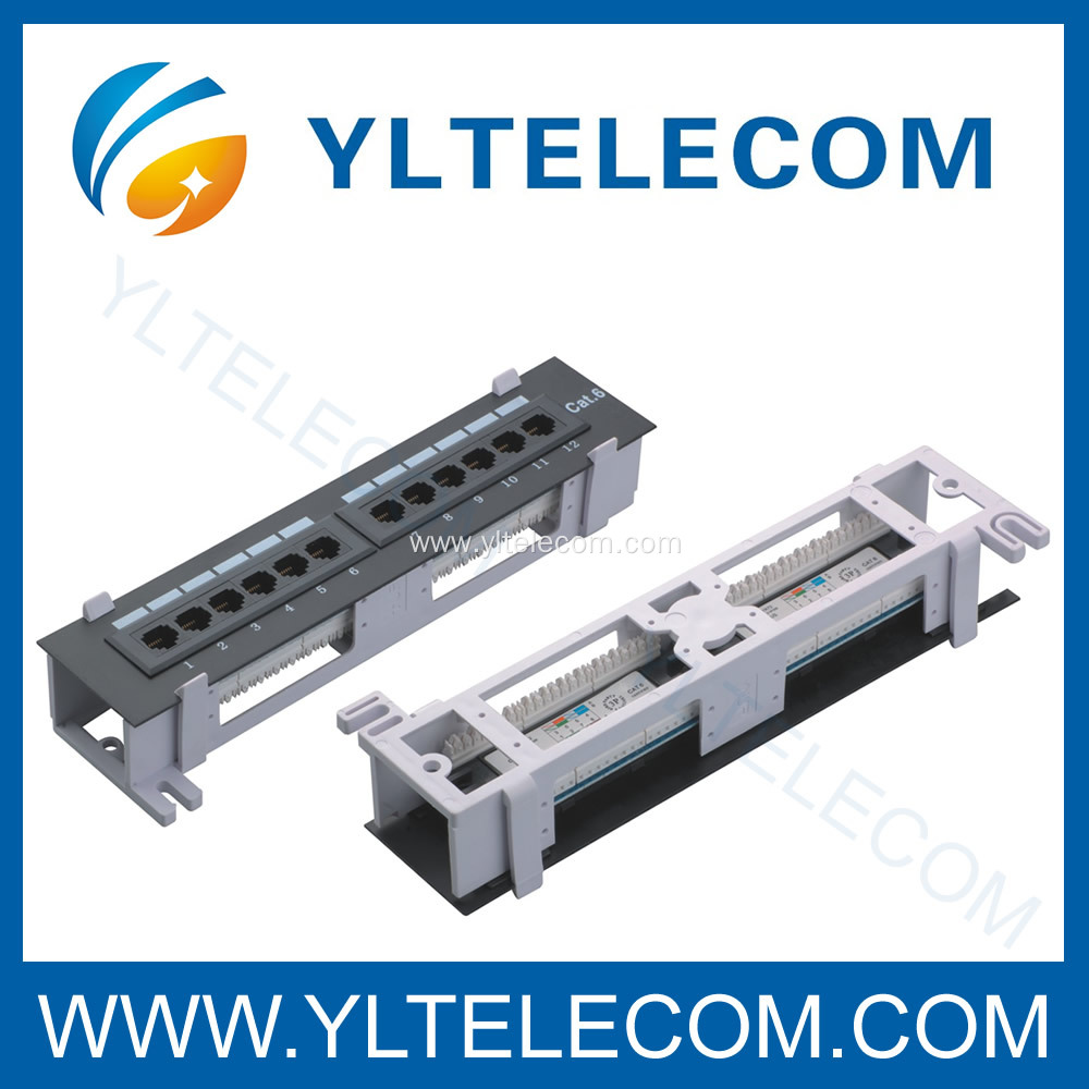 1U 10inch 12port Patch Panel with Frame Cat5e and Cat6 type