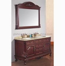 Painted Double Sink Oak Bathroom Vanity (GD98801)