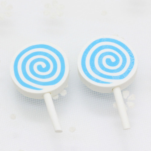 Wholesale Novel Design 45mm Length Beautiful Colors Soft Polymer Clay Charms Swirl Lollipop Candy for Craft DIY Dec