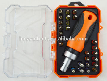 27pc Stubby Ratchet Screwdriver Bits Set