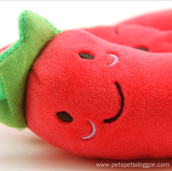 Cute-shape interactive plush sound red pepper cat toy