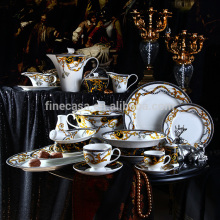 124 Pieces Luxury Fine Bone China Dinner Set