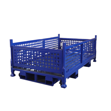 Heavy duty folding metal warehouse cage frame