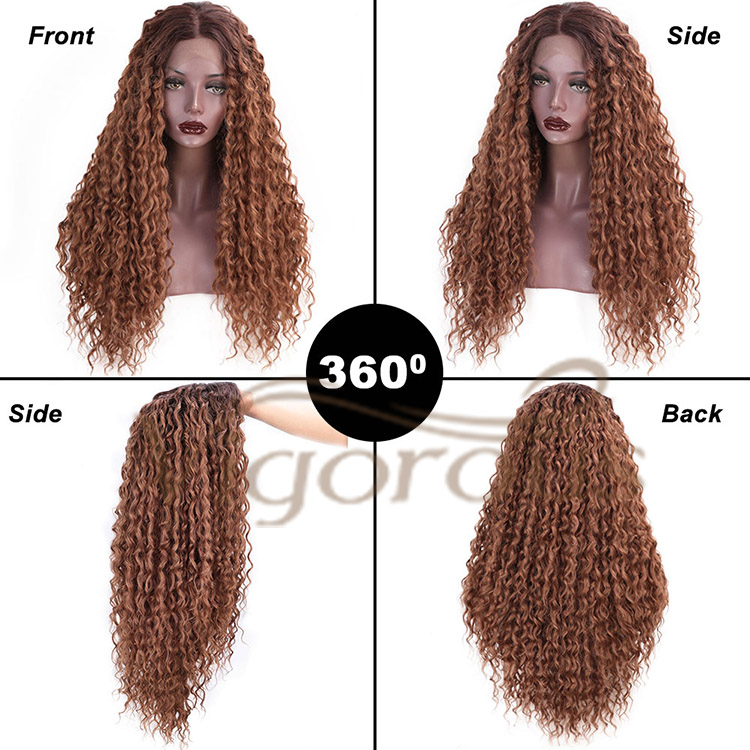 Vigorous Cheap Vendor Wholesale Afro Curly Deep Wave Black Brown Lace Front Wigs Synthetic Hair For Black Women Lace Front Wig