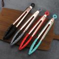 Color Stainless Steel Silicone Tipped food serving tongs