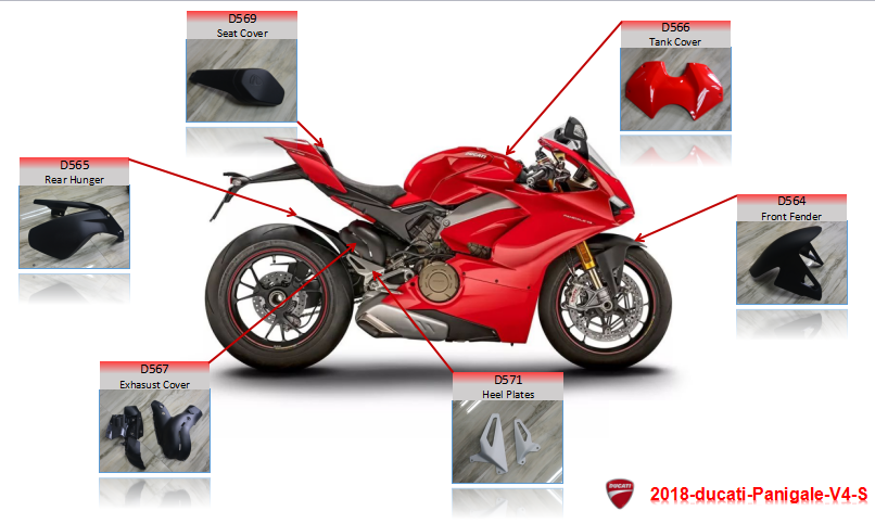 Carbon fiber Heel Plates for Ducati Panigale V4