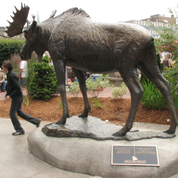 large outdoor garden decoration sculpture metal craft bronze moose statue