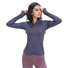 Giacca equestre sportiva da donna elastica ad alta elastica con cappuccio