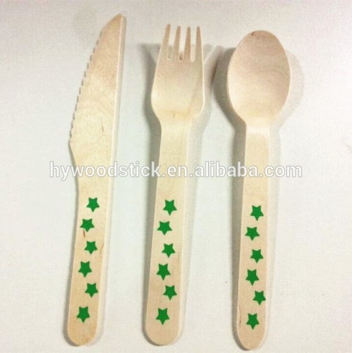 2015 Wholesale Birch Wood Tableware Knife Fork Spoon