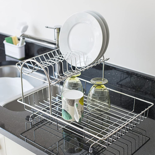 Kitchen stainless dish drainer rack