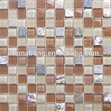 MBB2005 Beige Glass Mosaic and Mother of Pearl Mosaic