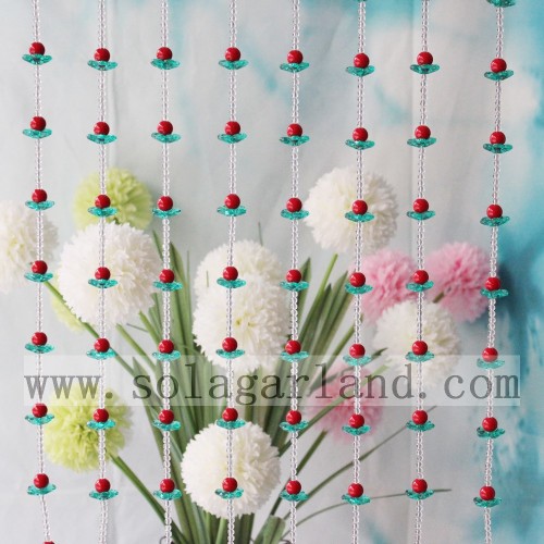 Crystal Red Blue Color Acrylic Beads Curtain For Decor