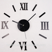New Fashion Chic Adhesive Silver wall clock roman numerals roman numeral clock adhesive wall clock