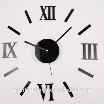 New Fashion Chic Adhesive Silver wall clock roman numerals roman numeral clock adhesive wall clock