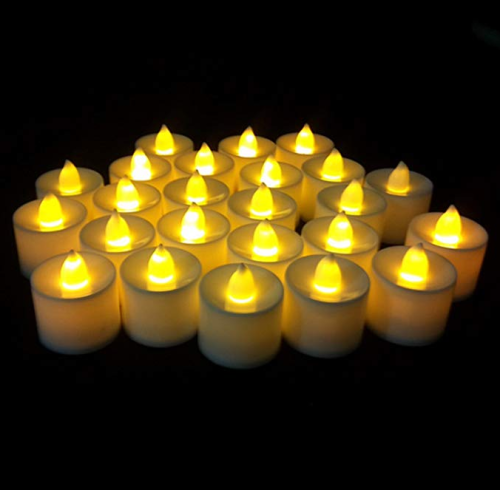 led κερί με κίτρινο φως
