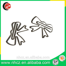 Stationery Plated Bow Shaped Paper Clip