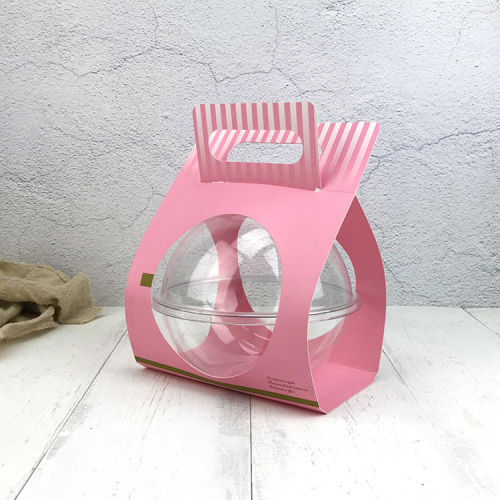 Custom Take-away Paper Holder for Salad Plastic Ball