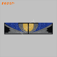 Curved Crystal Tailless Cheer Bow Heat Rhinestone Transfer