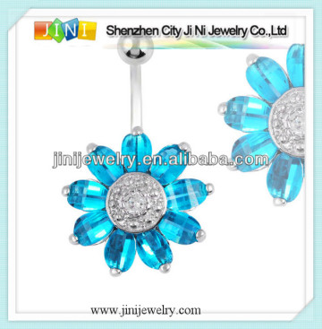 sunflower navel belly button ring