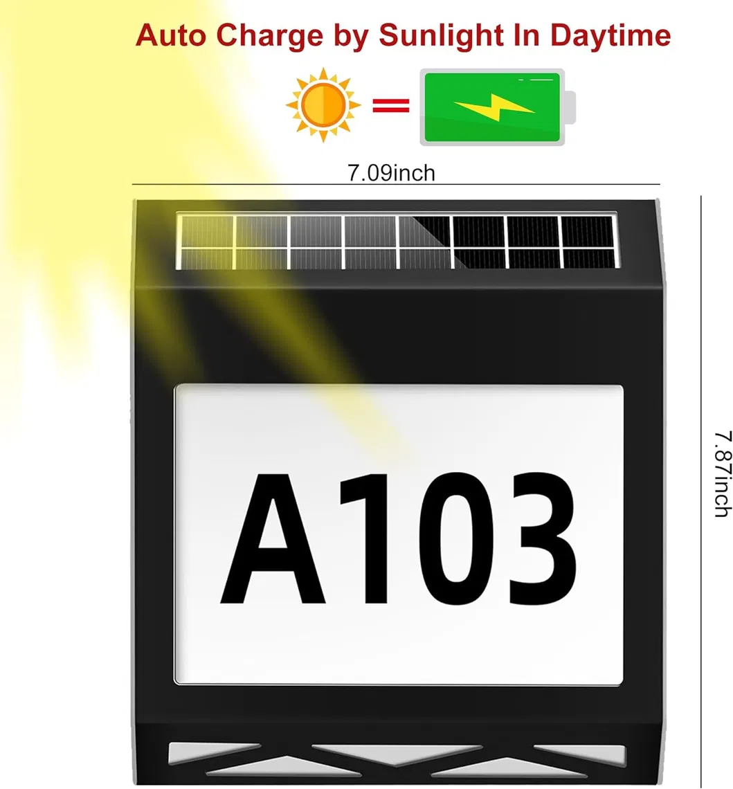 Waterproof Outdoor LED House Number Sign with Dusk Sensor