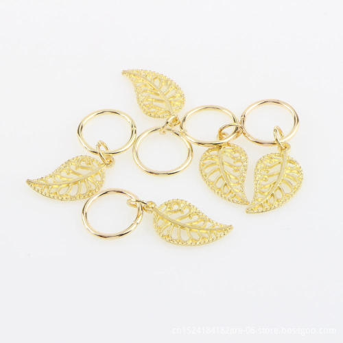 leaf dread bead metal color braid hair beads for braiding hair, dreadlock jewelry