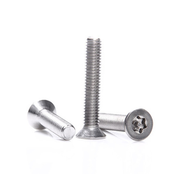 Stainless steel flat head plum anti-theft screw