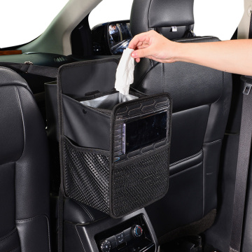 Car Trash Bin Leak-proof Leather Foldable