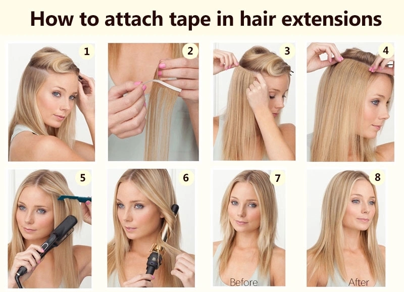 Tape Stick on Hair Extensions, Remy Tape in Hair Extensions