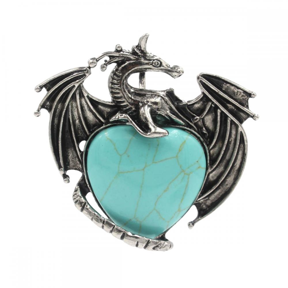 Gemstone Crystal Heart Alloy Wings Dragon &amp; Pterosaur Stone Pendant Natural Quartz Dragon Charm Pendants pour la fabrication de bijoux de bricolage