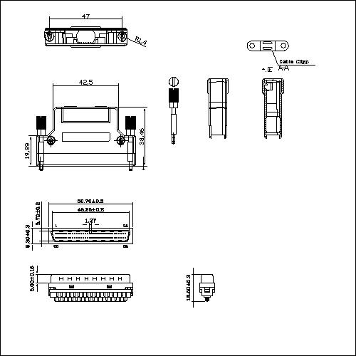 1.27mm Series Shielded Backshell Kits 68P Str 1.27mm Series Shielded Backshell Kits 68P Str