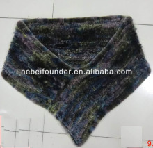Knitted Rex Rabbit Fur Shawls