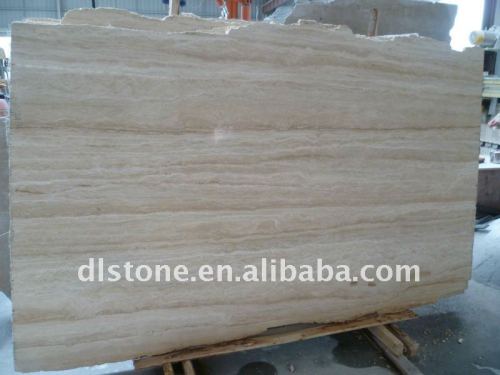 Turkey cream travertine stone polished big slabs