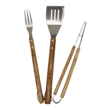 Wooden Handle 3pcs Barbecue Tools Set