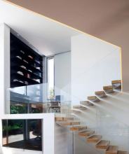 MS2025 Contemporary Floating Stair with Glass Rail