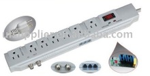 7 outlet surge protector with TEL/FAX/modem protection