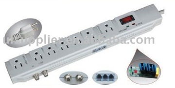 7 outlet surge protector with TEL/FAX/modem protection